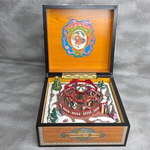 Mr Christmas Music Box Moving Carousel Compliments of the Season Vintage, Works
